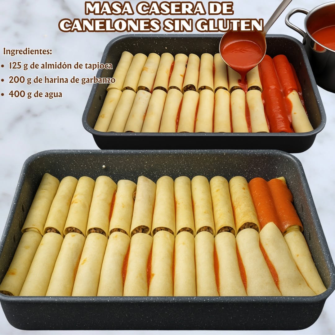 ✨MASA DE CANELONES SIN GLUTEN rinde para 5 personas ✨