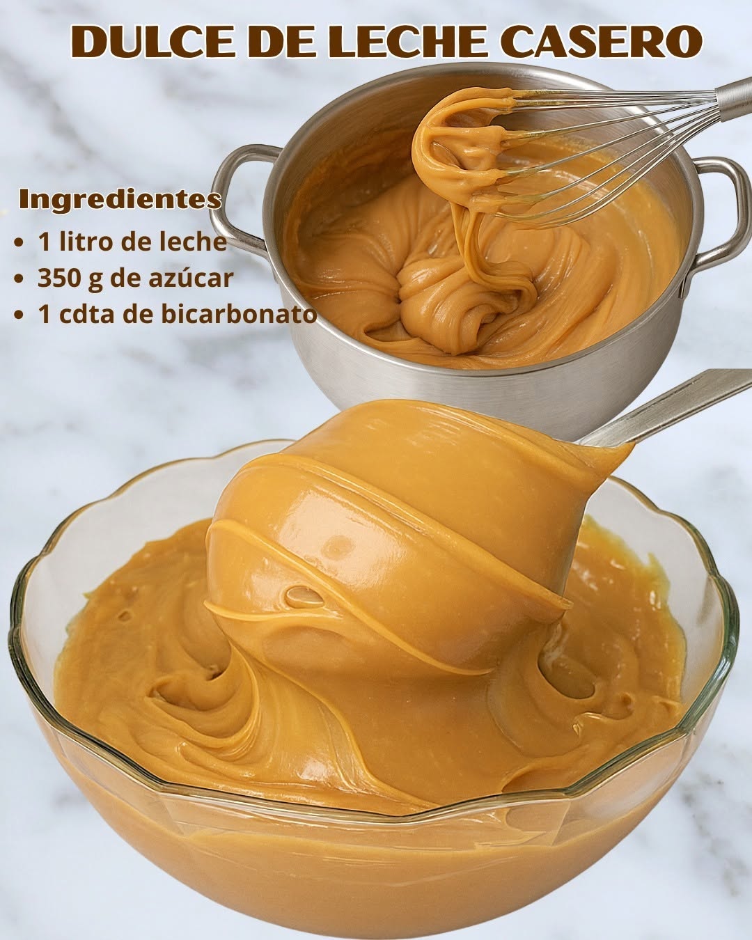 DULCE DE LECHE CASERO CON 3 INGREDIENTES