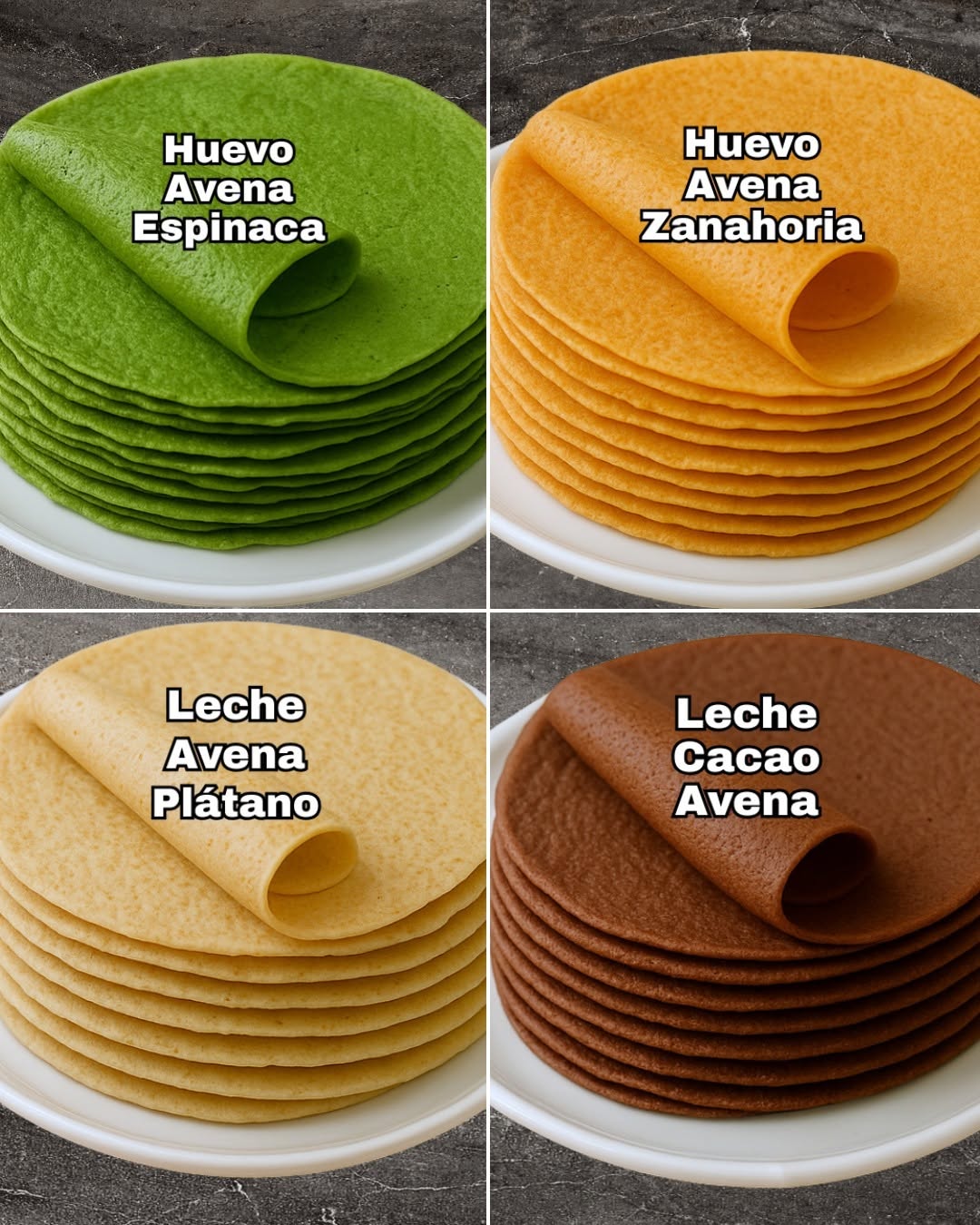 🥞 4 Ideas Saludables de Crepes con avena 🥕🌿