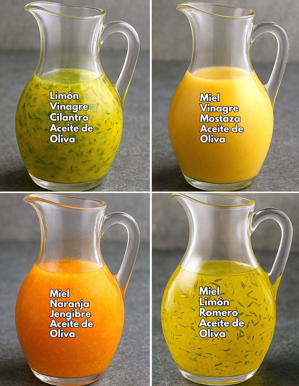 4 recetas caseras de Vinagretas para tus Ensaladas 🌿🍋
