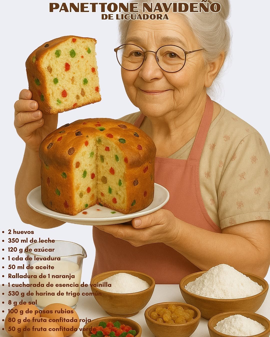 PANETTONE NAVIDEÑO DE LICUADORA