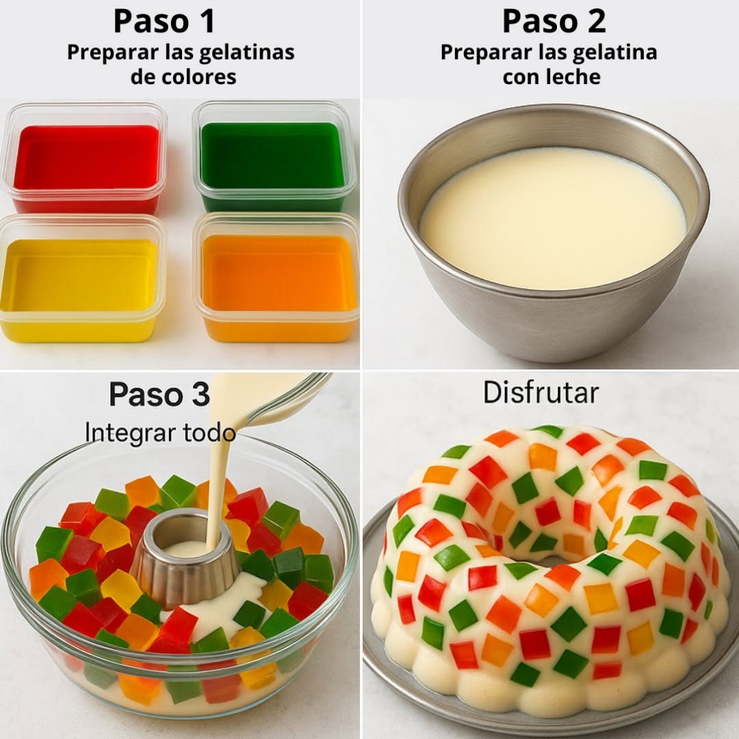 TE COMPARTO MI RECETA DE POSTRE DE GELATINA MOSAICO (paso a paso)