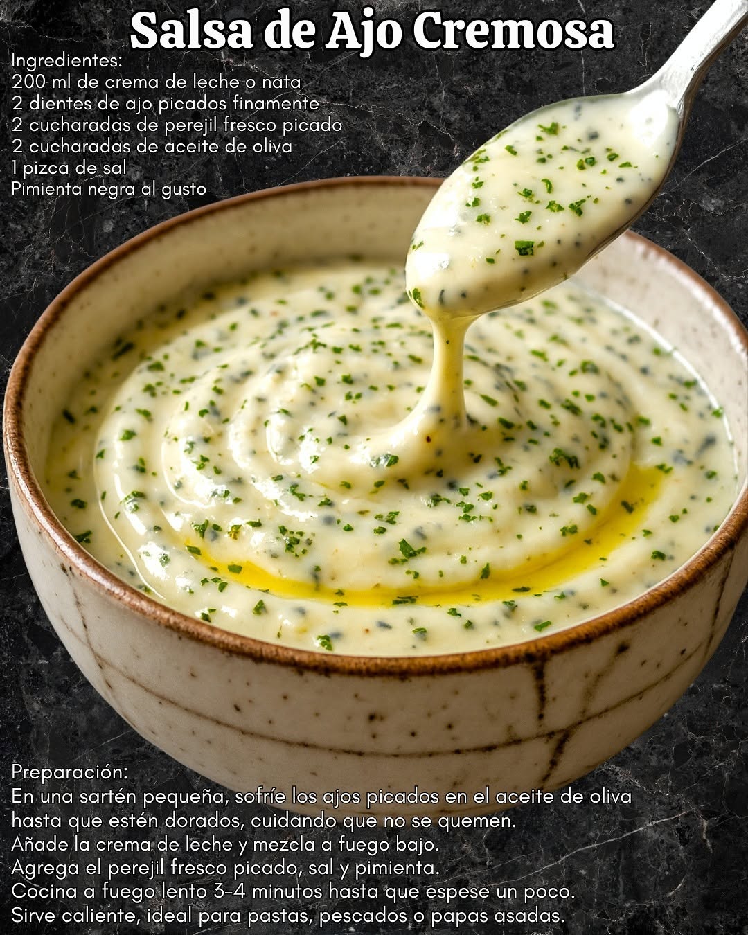 🧄🌿 Salsa de Ajo Cremosa 🧄🌿