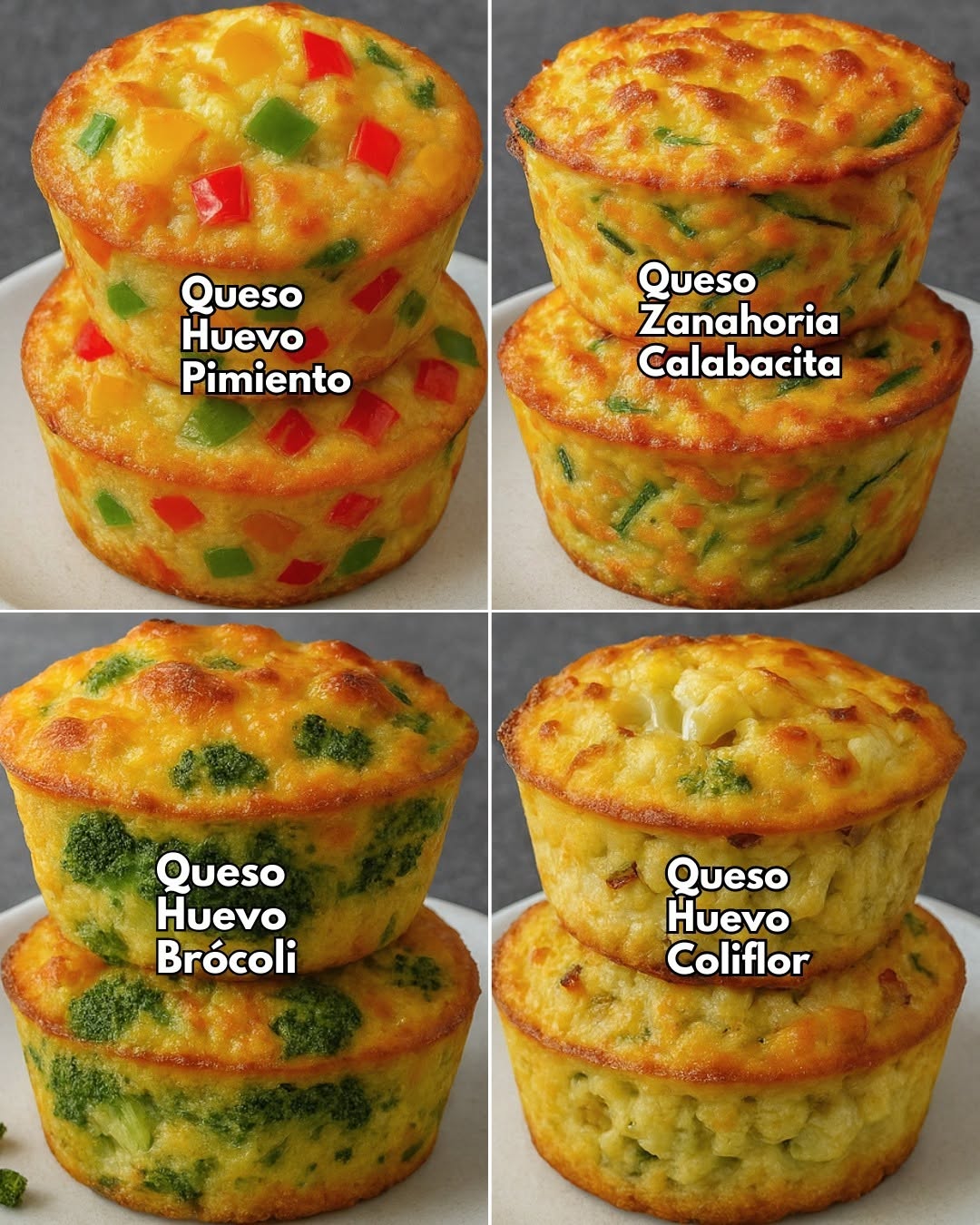 🧁🥦4 recetas de Panquecitos con Verduras Saludables y nutritivos 🧀🥒🥕