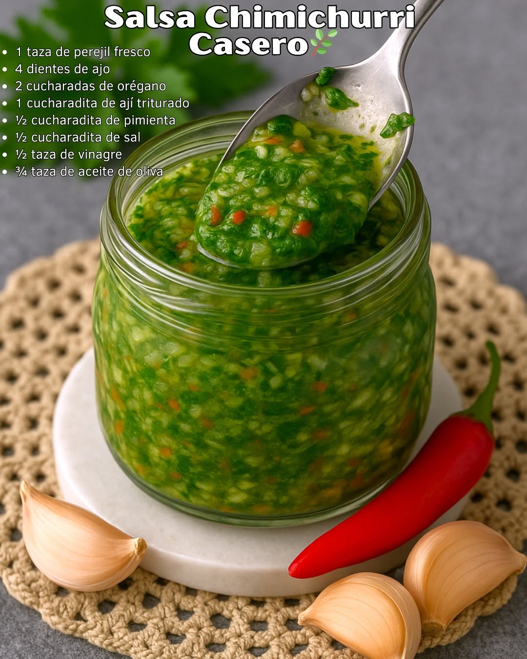 🌿 SALSA CHIMICHURRI CASERO🌶️🌿