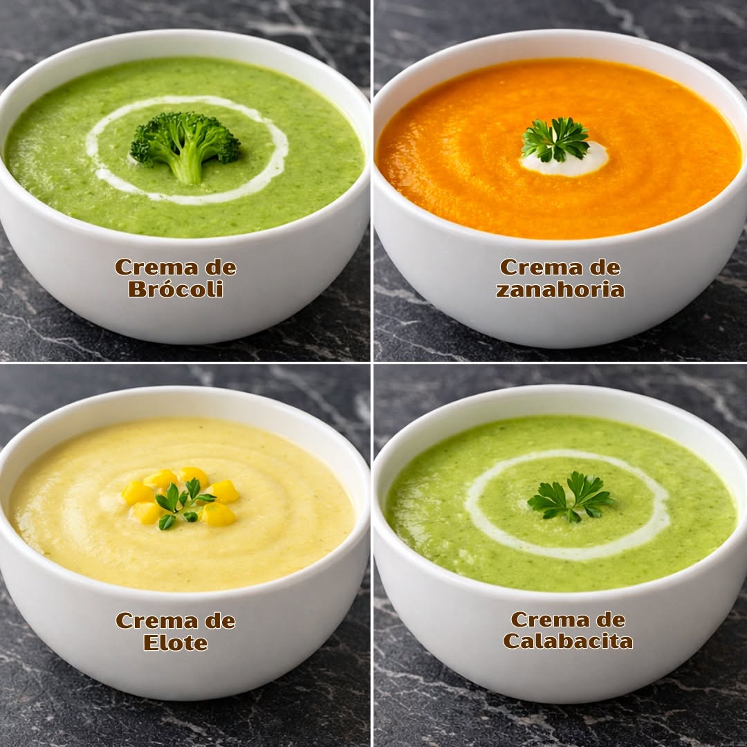 🥦🌽4 Deliciosas Cremas Caseras, para Consentirte y fáciles de preparar 🥦🌽
