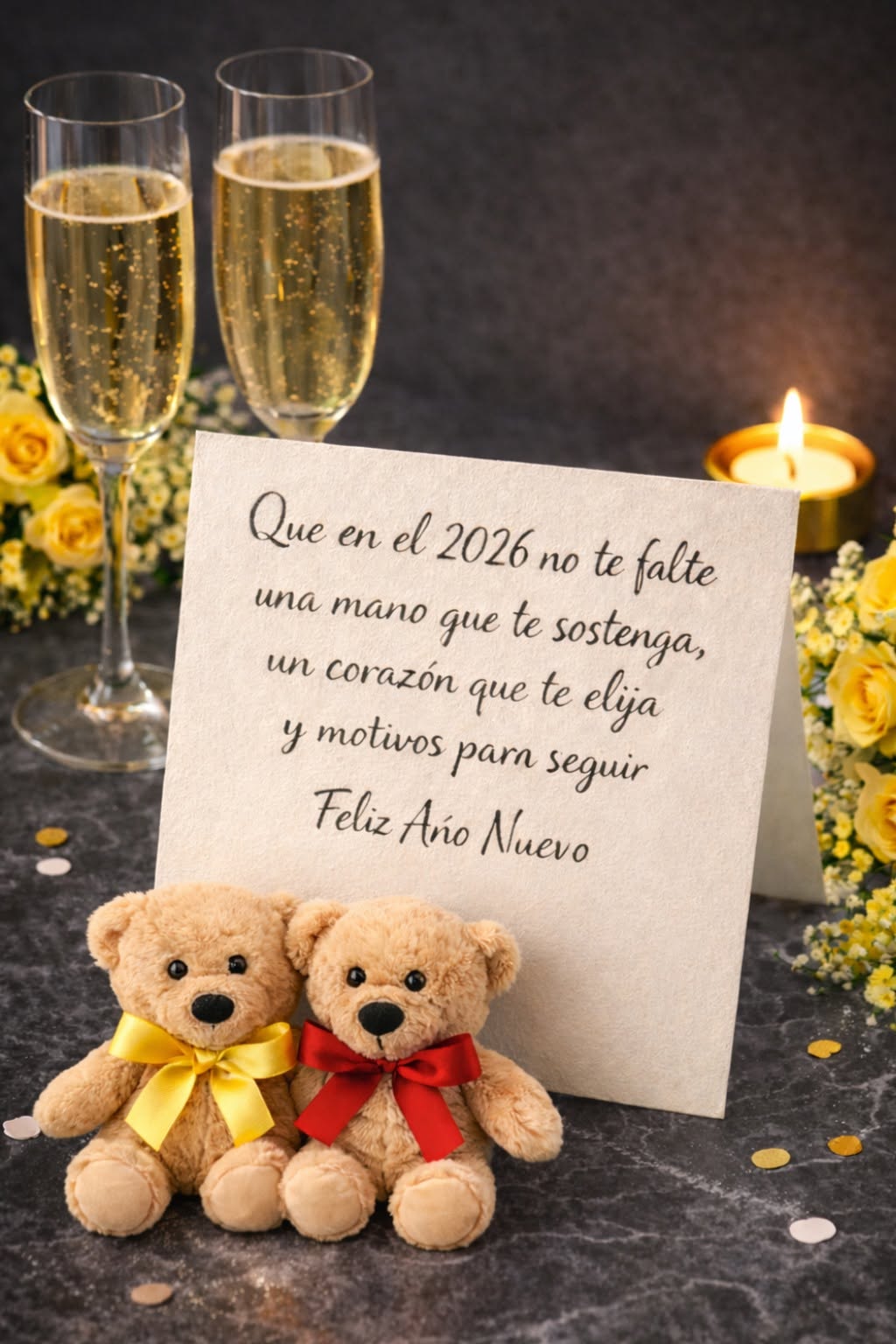 Que en el 2026 no te falte una mano que te sostenga, un corazón  que te elija y motivos para seguir