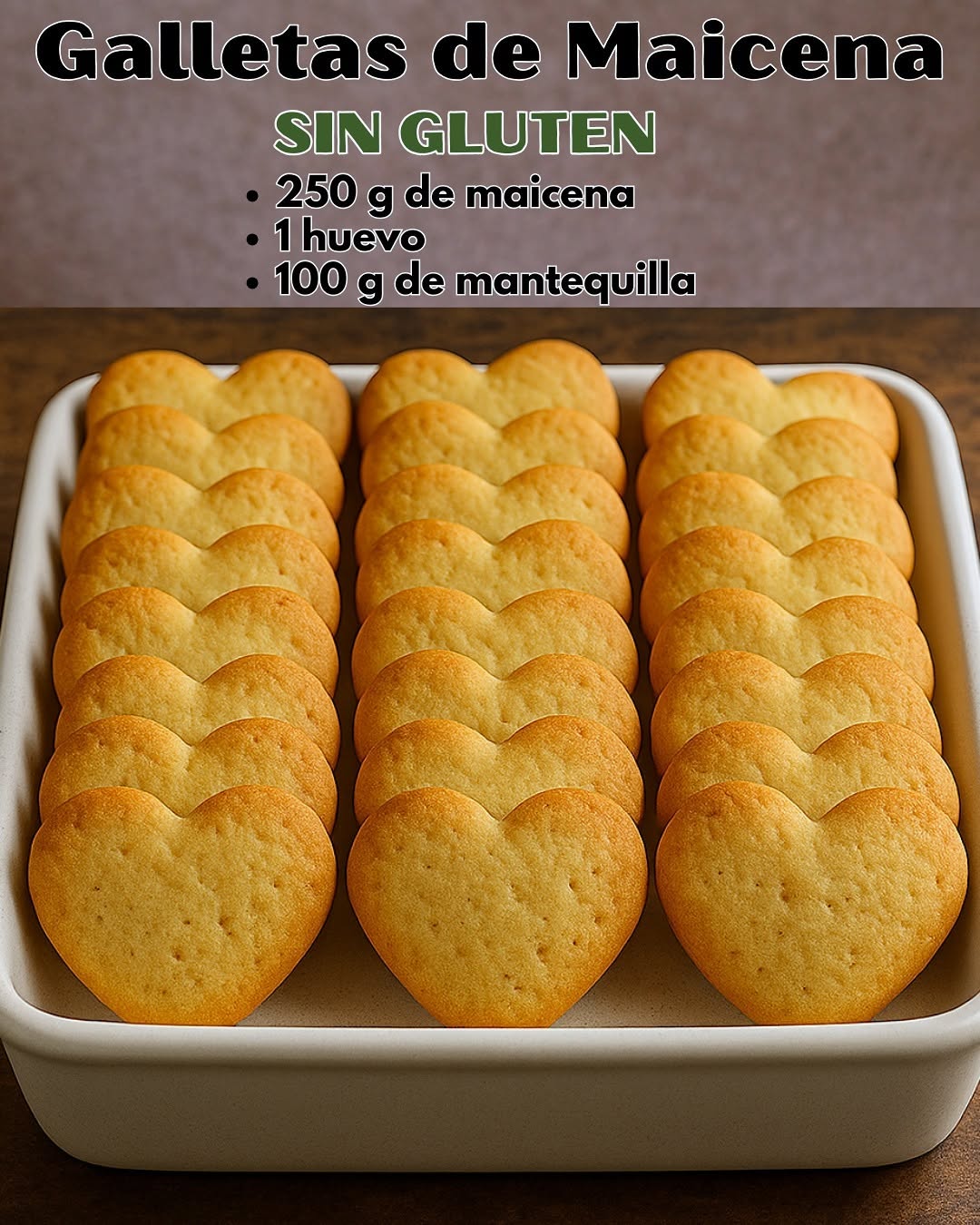 Esta receta no lleva harina de trigo ni levaduras con gluten