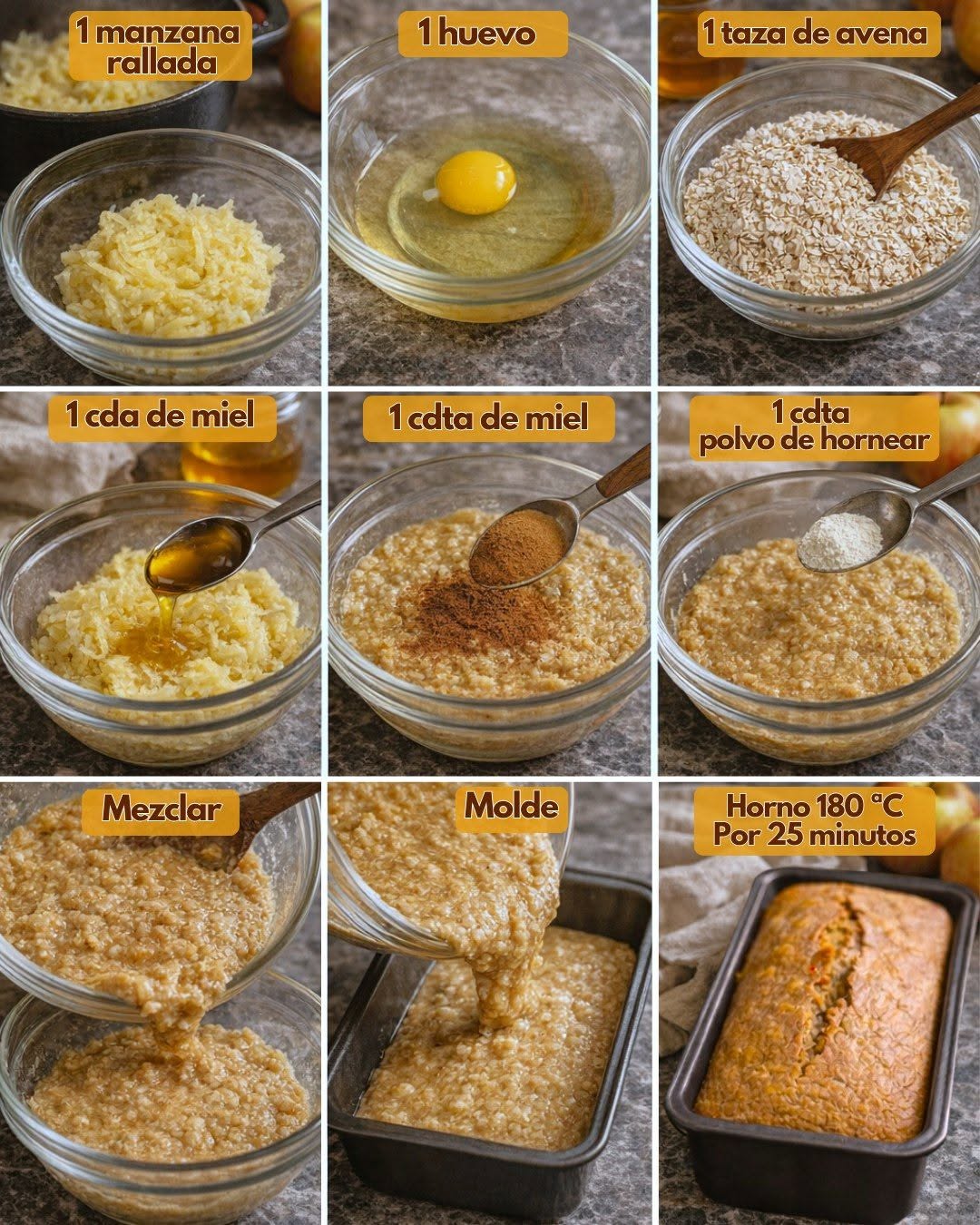 HICE BUDIN SALUDABLE DE MANZANA SIN HARINA