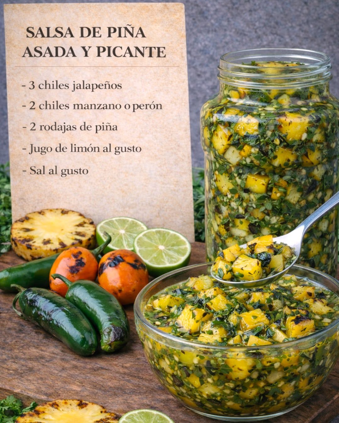 🌶️🍍 SALSA DE PIÑA ASADA Y PICANTE 🌿