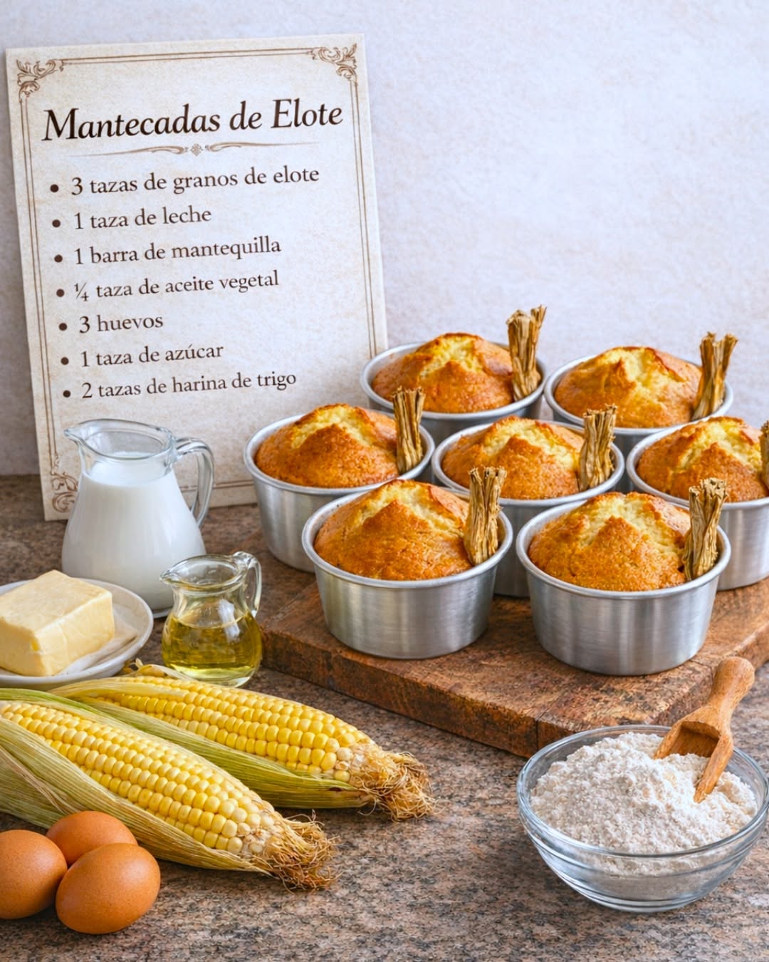 Mantecadas de Elote en Licuadora fáciles de hacer