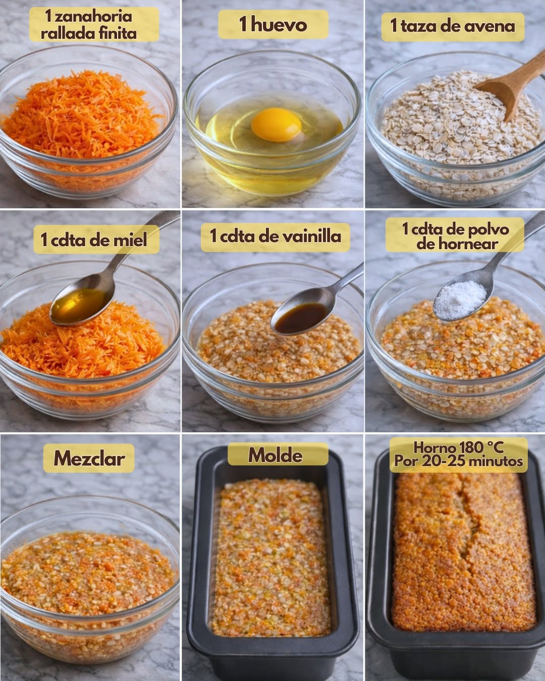 👩‍🍳BUDIN SALUDABLE DE ZANAHORIA Y AVENA (sin harina, sin azúcar refinada)