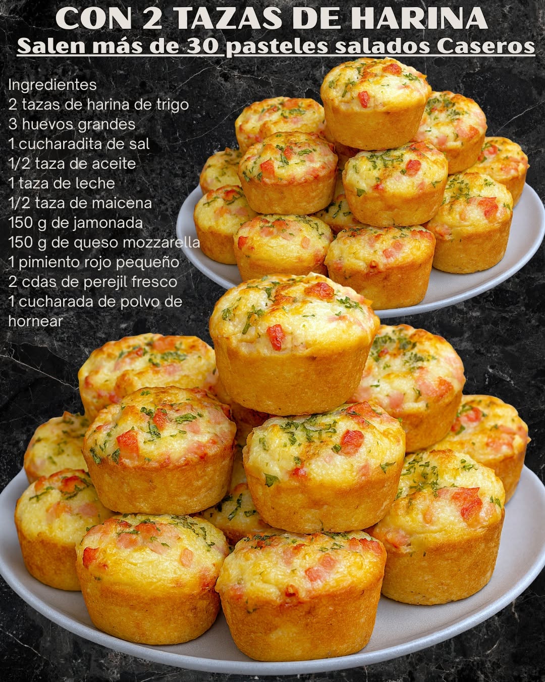 ¡SALEN MÁS DE 30 PASTELES SALADOS CASEROS