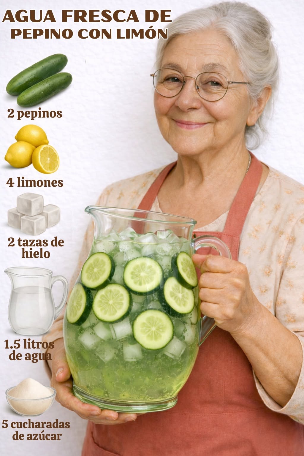 Así hago mi agua Fresca de pepino con limón, bien refrescante 🥒🍋