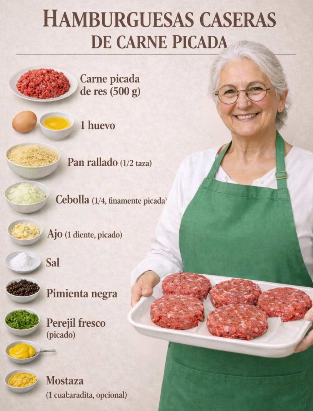 HAMBURGUESAS CASERAS DE CARNE PICADA 😋