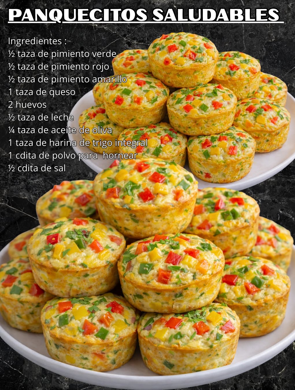 🧀🫑🍅Panquecitos Saludables 🫑🍅🧀