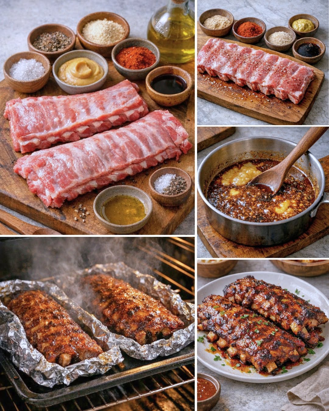 COSTILLAS AL HORNO  jugosas y bien doradas 