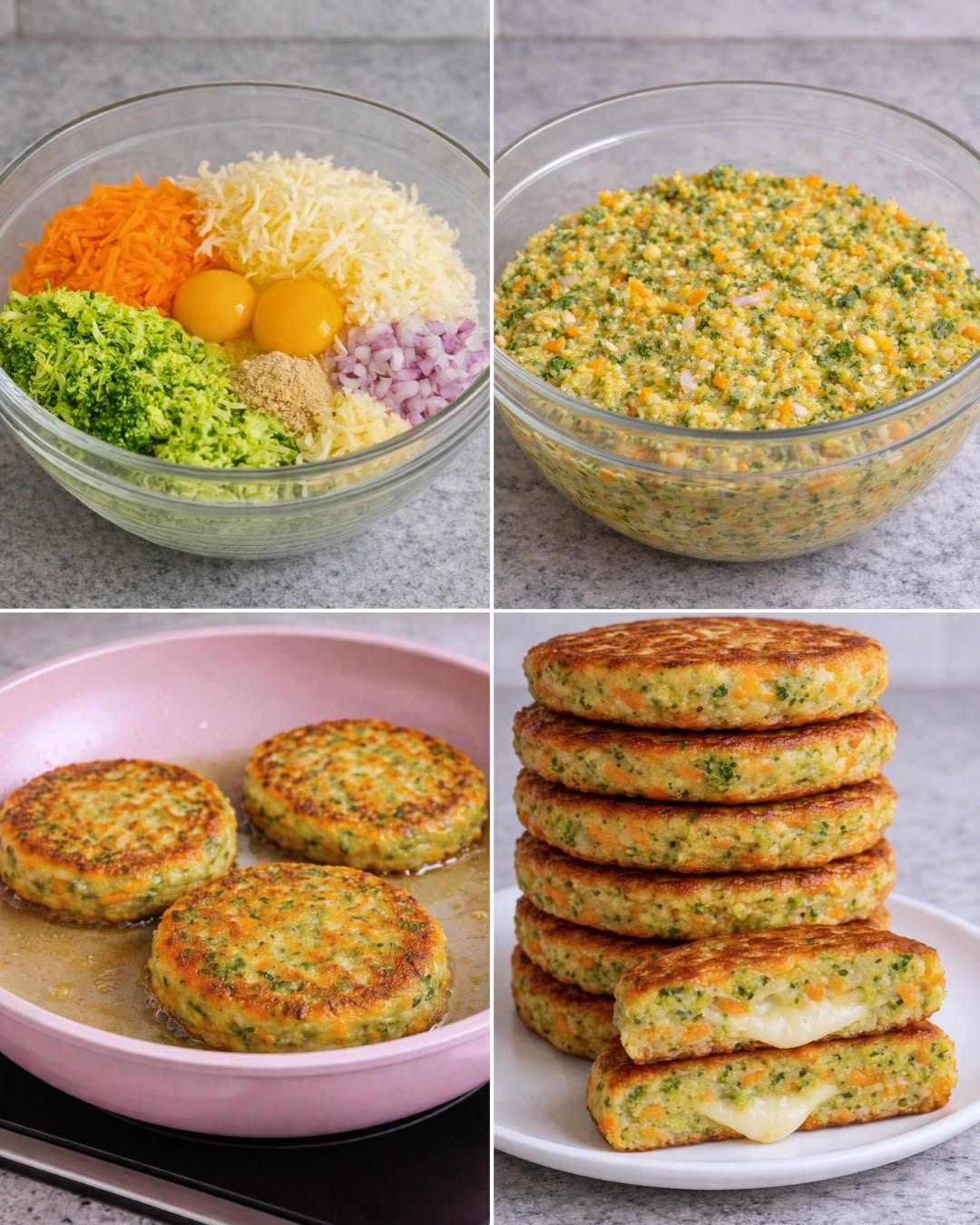 Tortitas de verduras con queso🥦🥒🥕