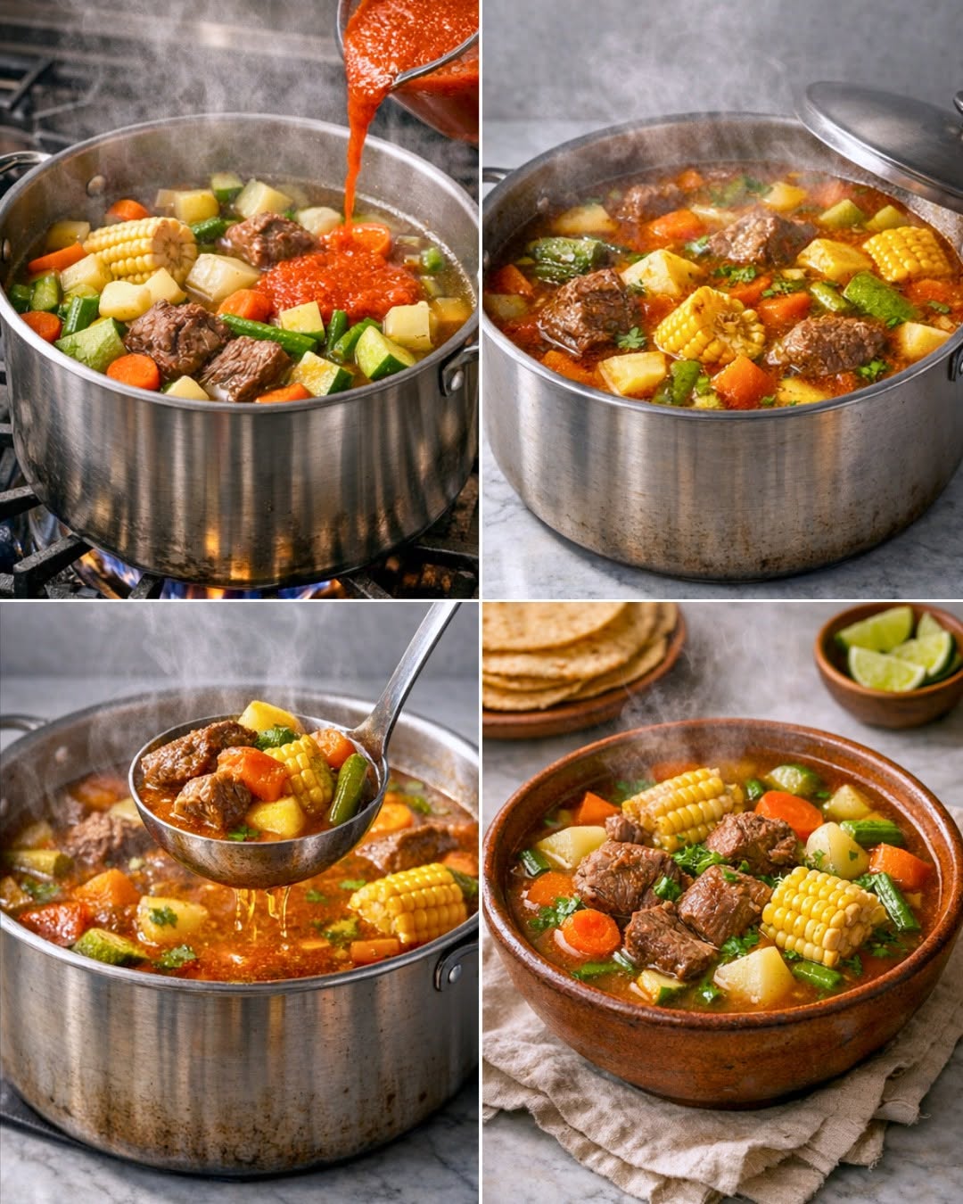 Caldo de Res bien Nutritivo y Sabroso 🥣