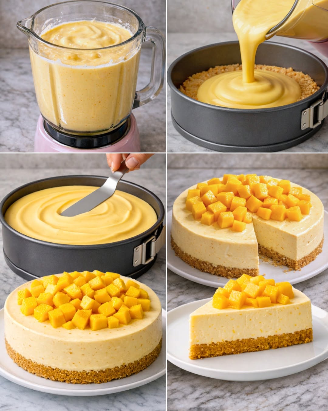 CHEESECAKE  DE MANGO CREMOSO QUE FÁCIL 😱