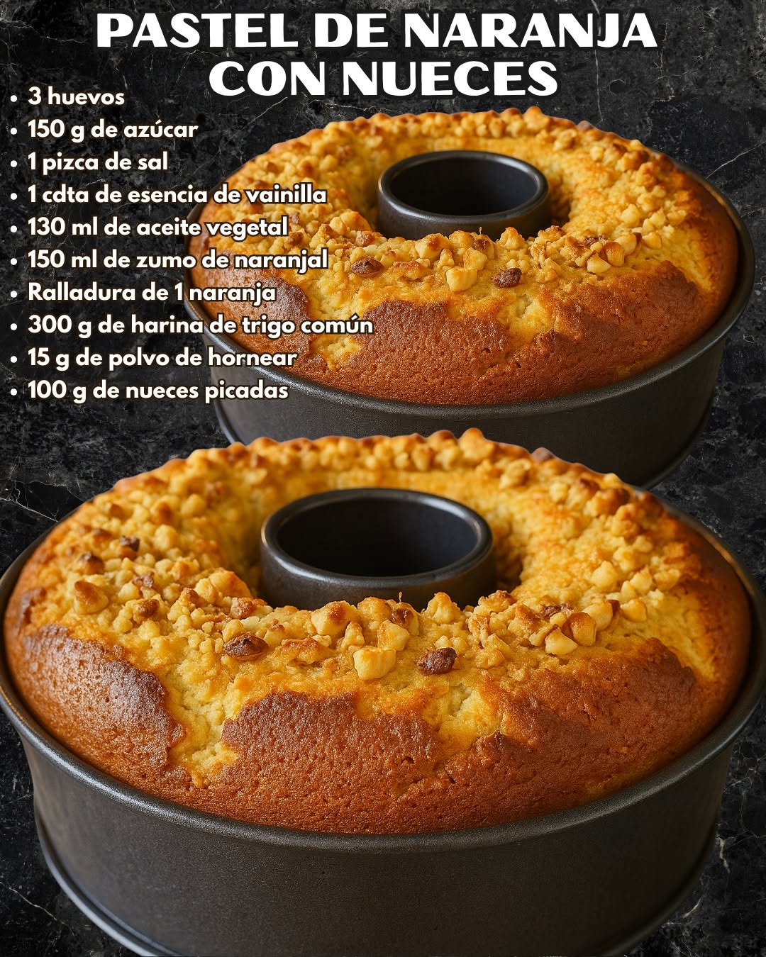 PASTEL DE NARANJA CON NUECES SIEMPRE SALEN BIEN🍊