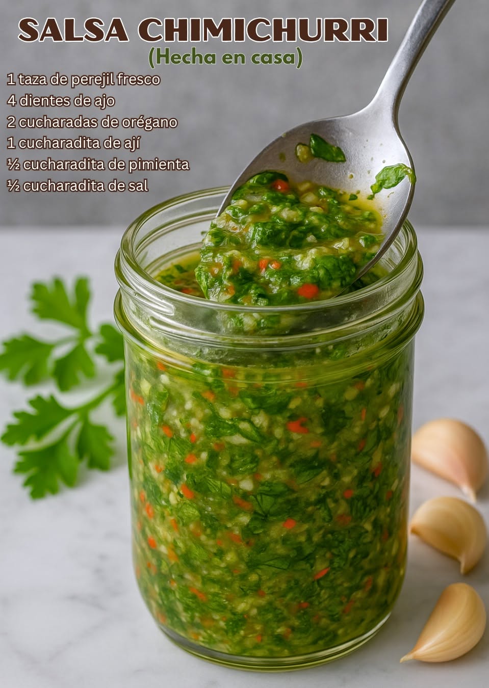 SALSA CHIMICHURRI HECHA EN CASA🌿🌶️