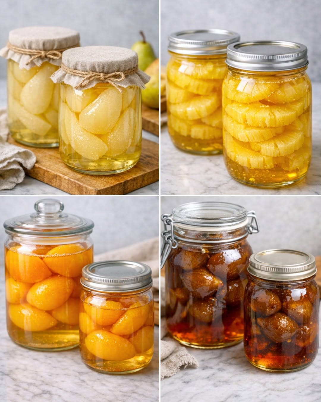 🍑🍍 Ideas para preparar Frutas en almíbar caseras🍐🫙