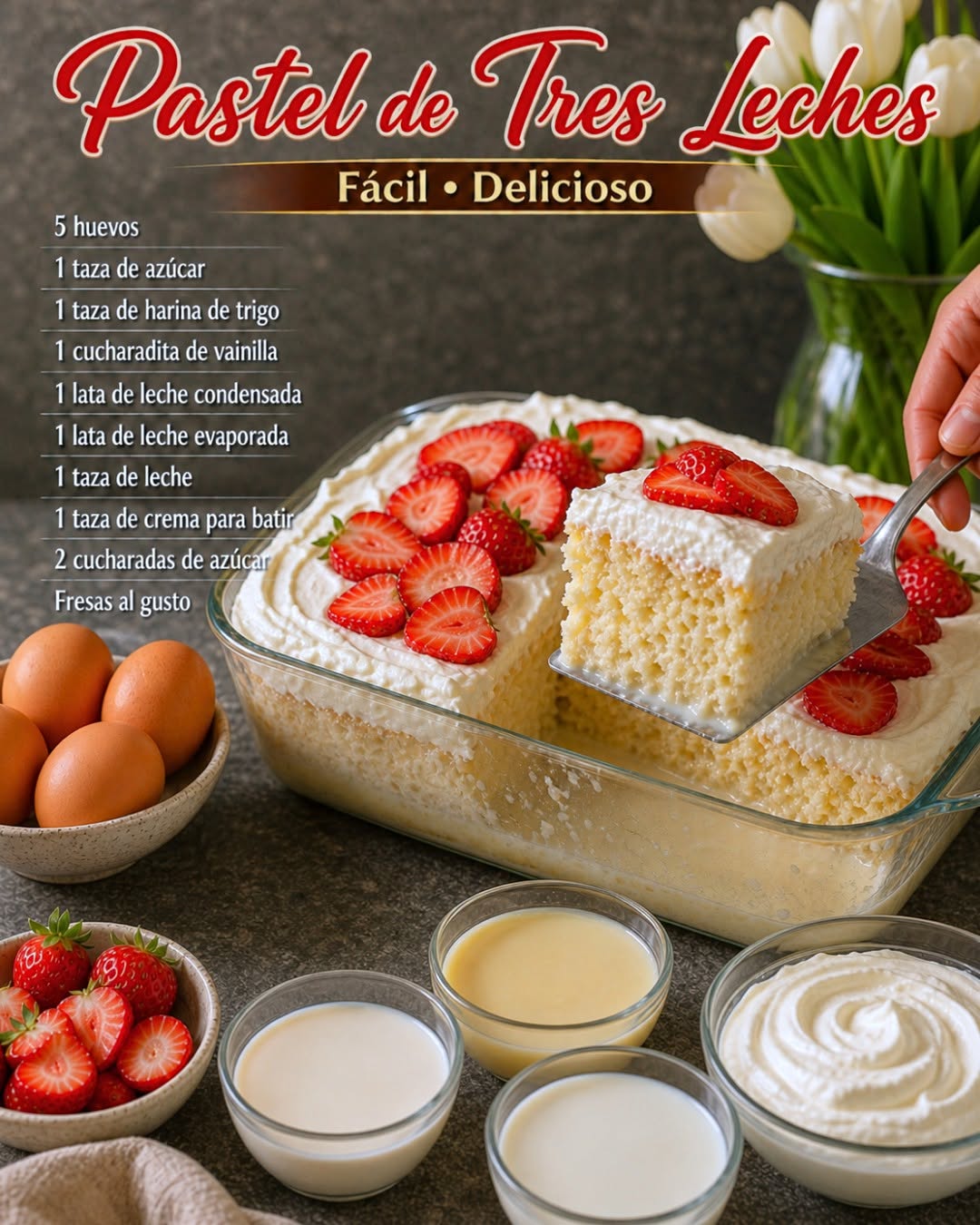 👩‍🍳🍰 Pastel de Tres Leches Fácil y Delicioso 🍰