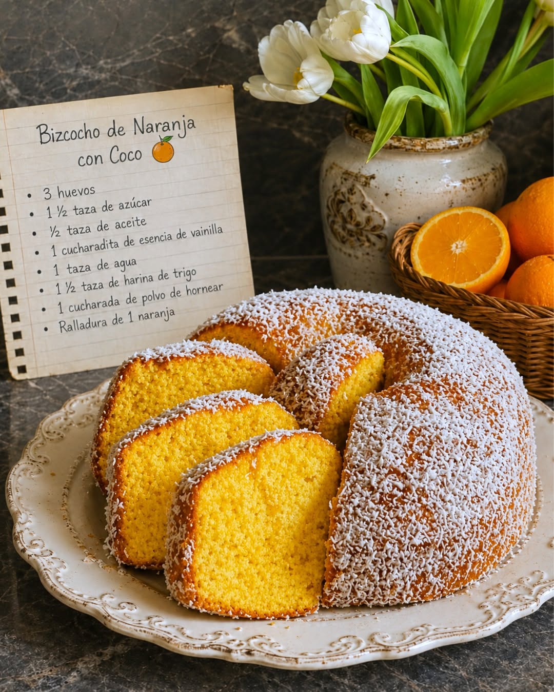 Bizcocho de Naranja con Coco 🥥🍊