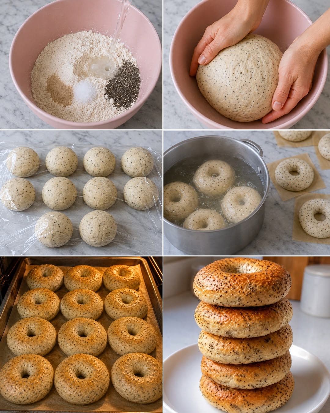 Te comparto Mi Secreto para hacer Bagels Salados con Chía 🥯