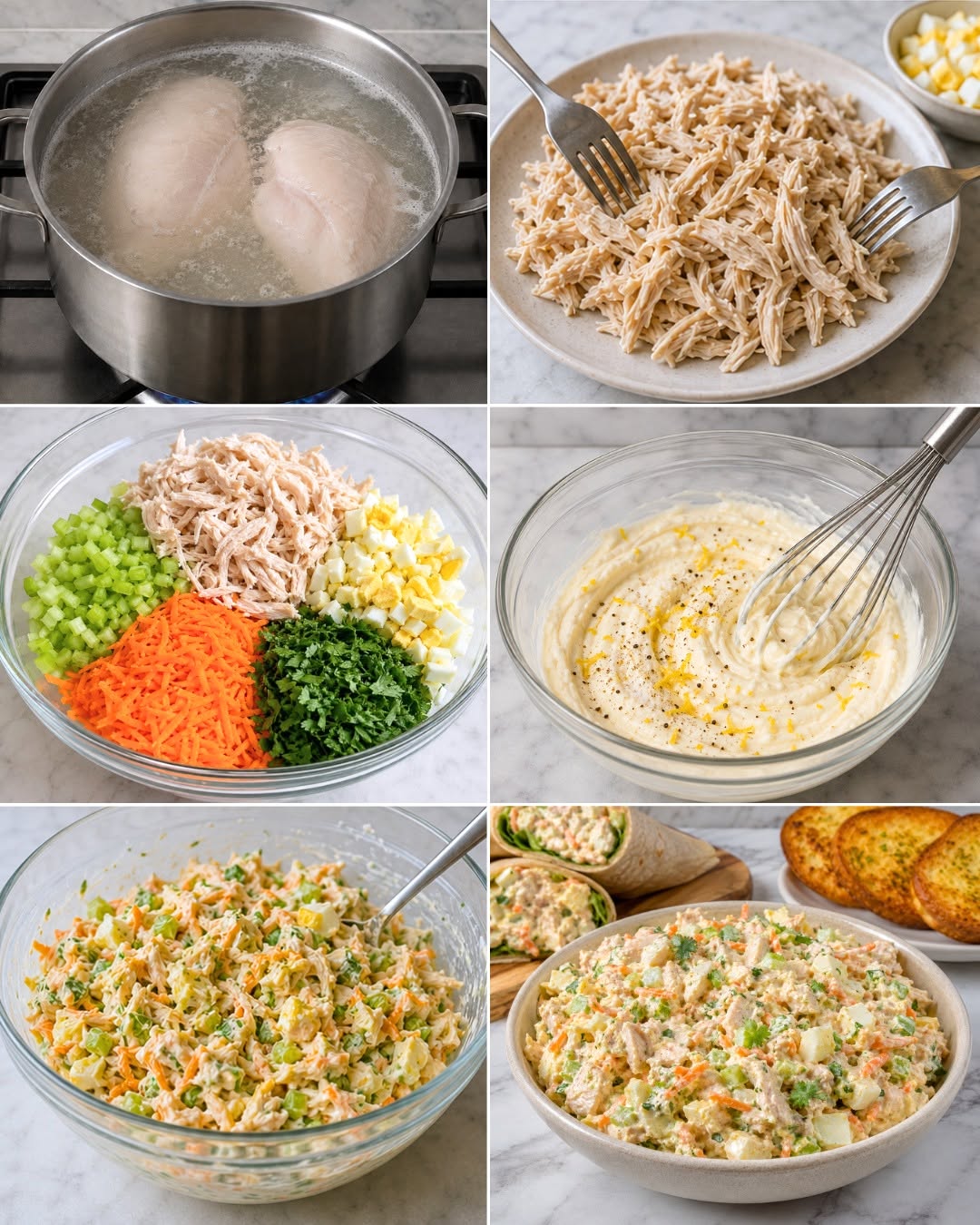 ENSALADA CREMOSA DE POLLO ALTA EN PROTEÍNA 💪👩‍🍳🥗