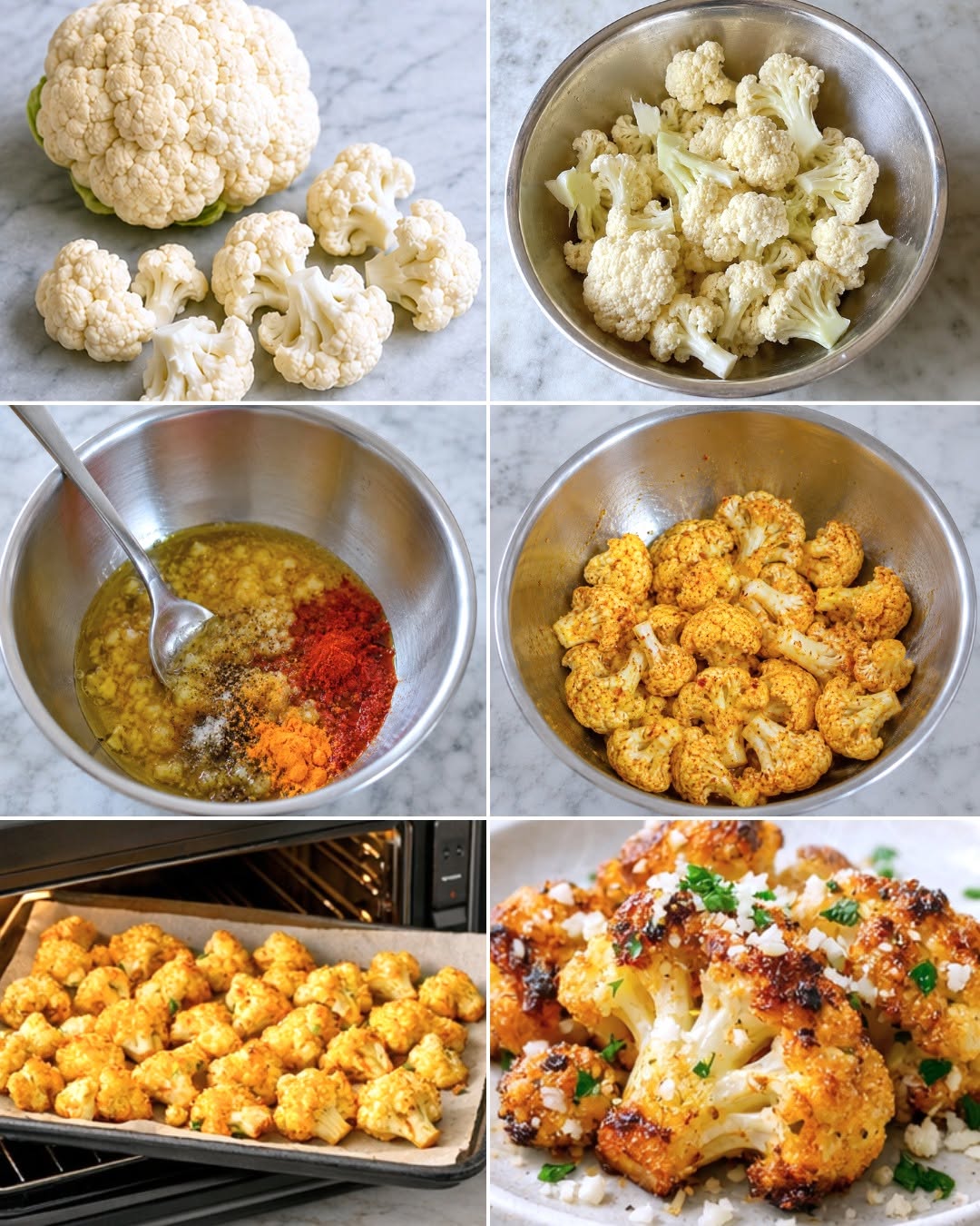Coliflor Asada Crujiente Fácil , deliciosa y economíca