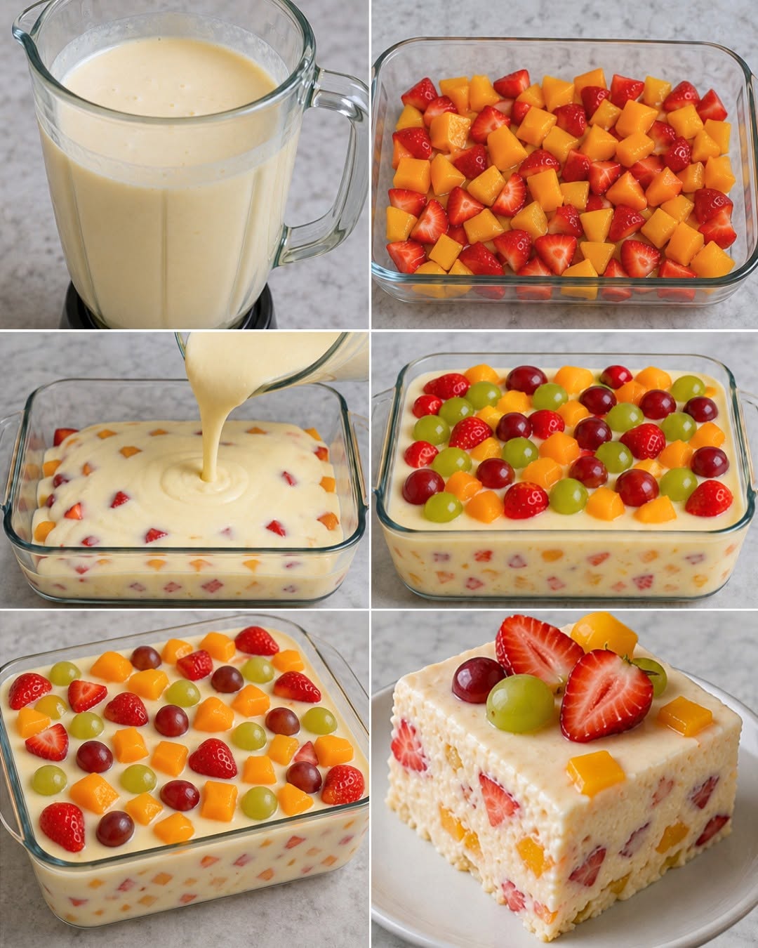 POSTRE DE GELATINA CON FRUTAS CREMOSA, QUE FÁCIL 😱