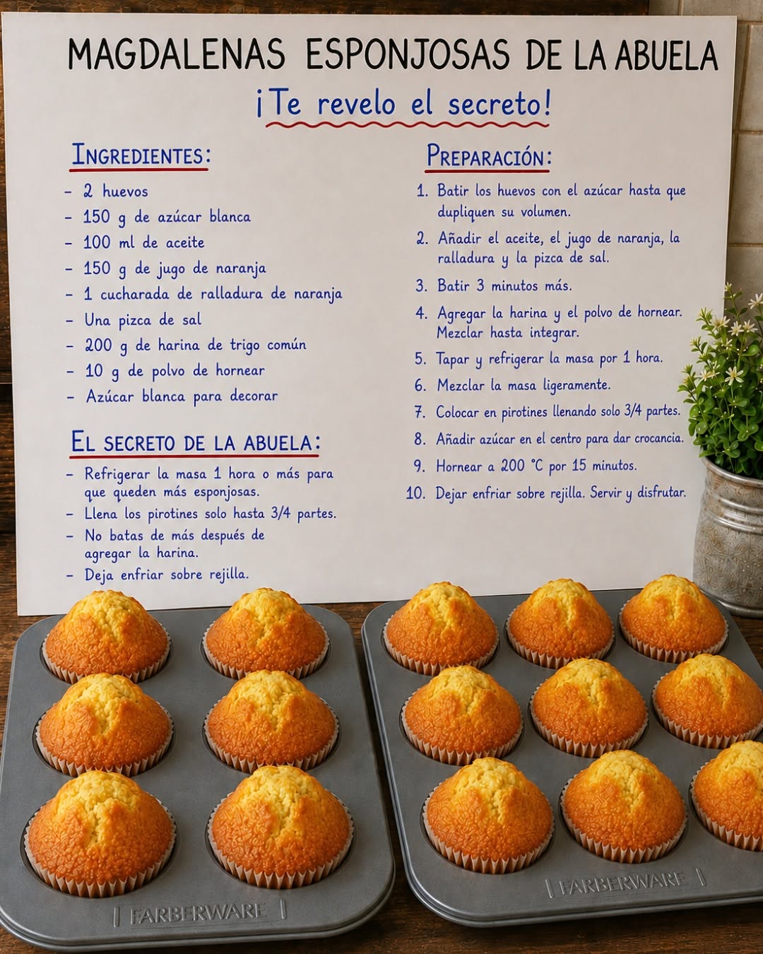 Magdalenas Esponjosas de la Abuela 