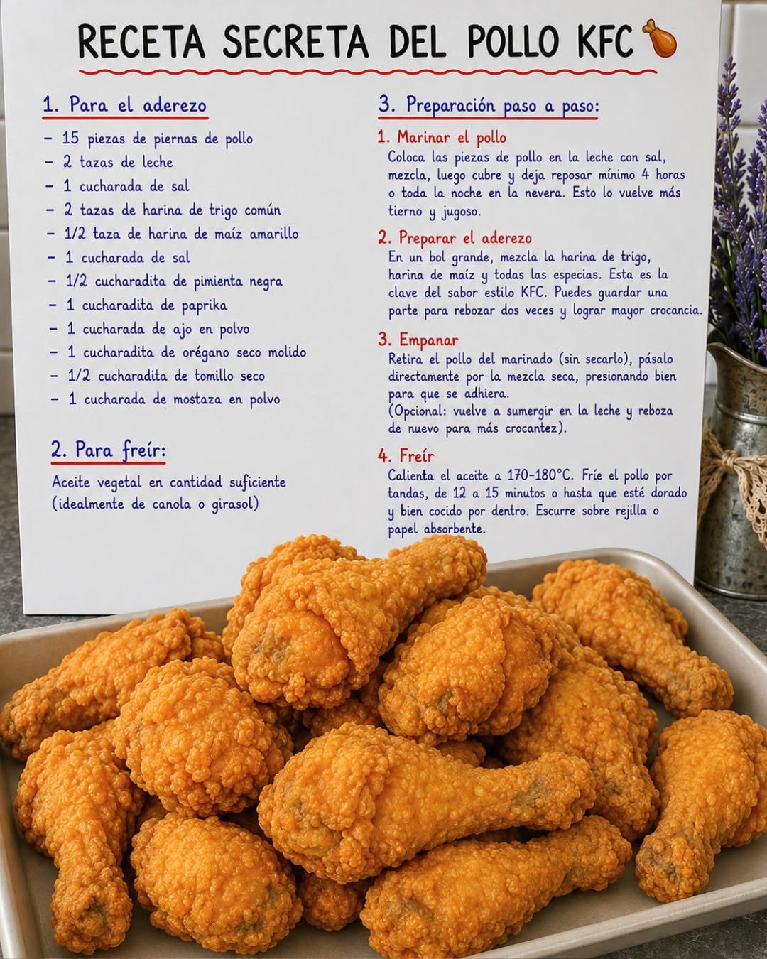 PASO A PASO RECETA SECRETA DEL POLLO KFC 🍗