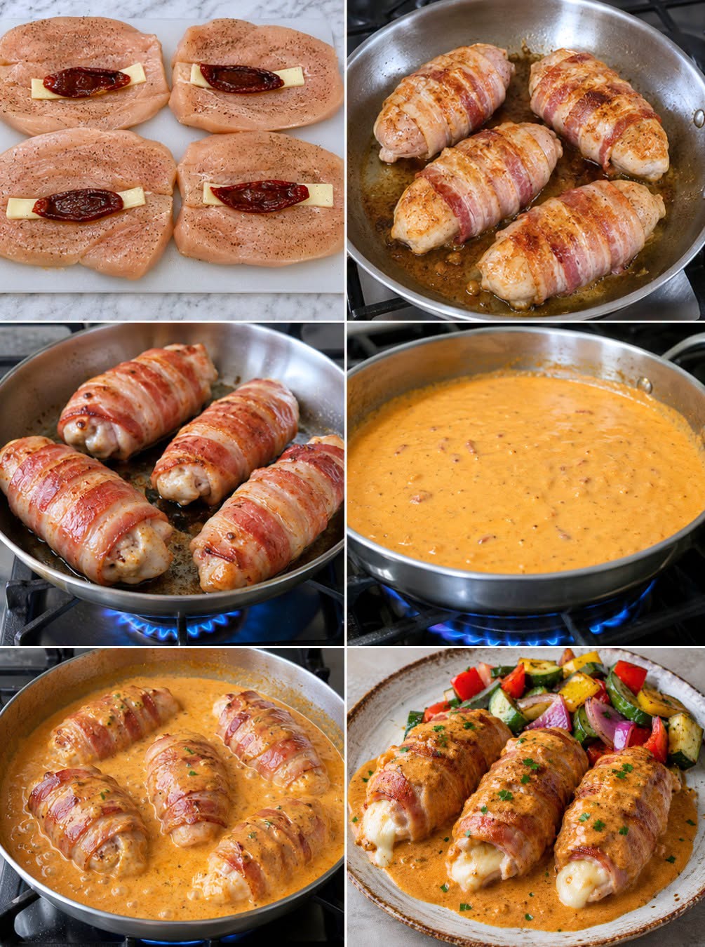 ROLLITOS DE POLLO AL CHIPOTLE Y TOCINO