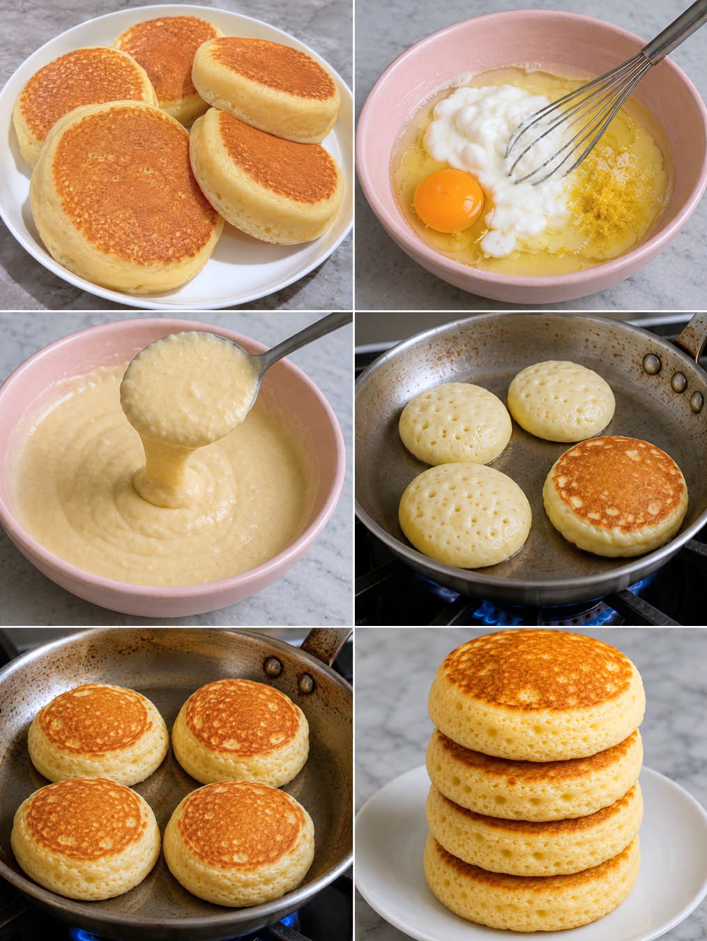 PANCAKES DE YOGUR, ESPONJOSOS 