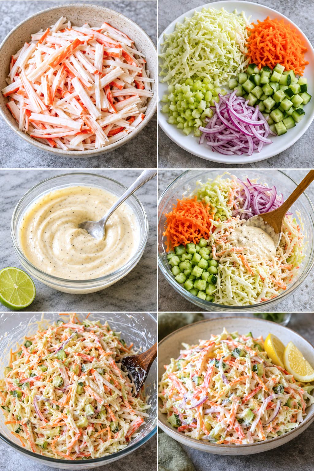 ENSALADA DE SURIMI CREMOSA Y SALUDABLE