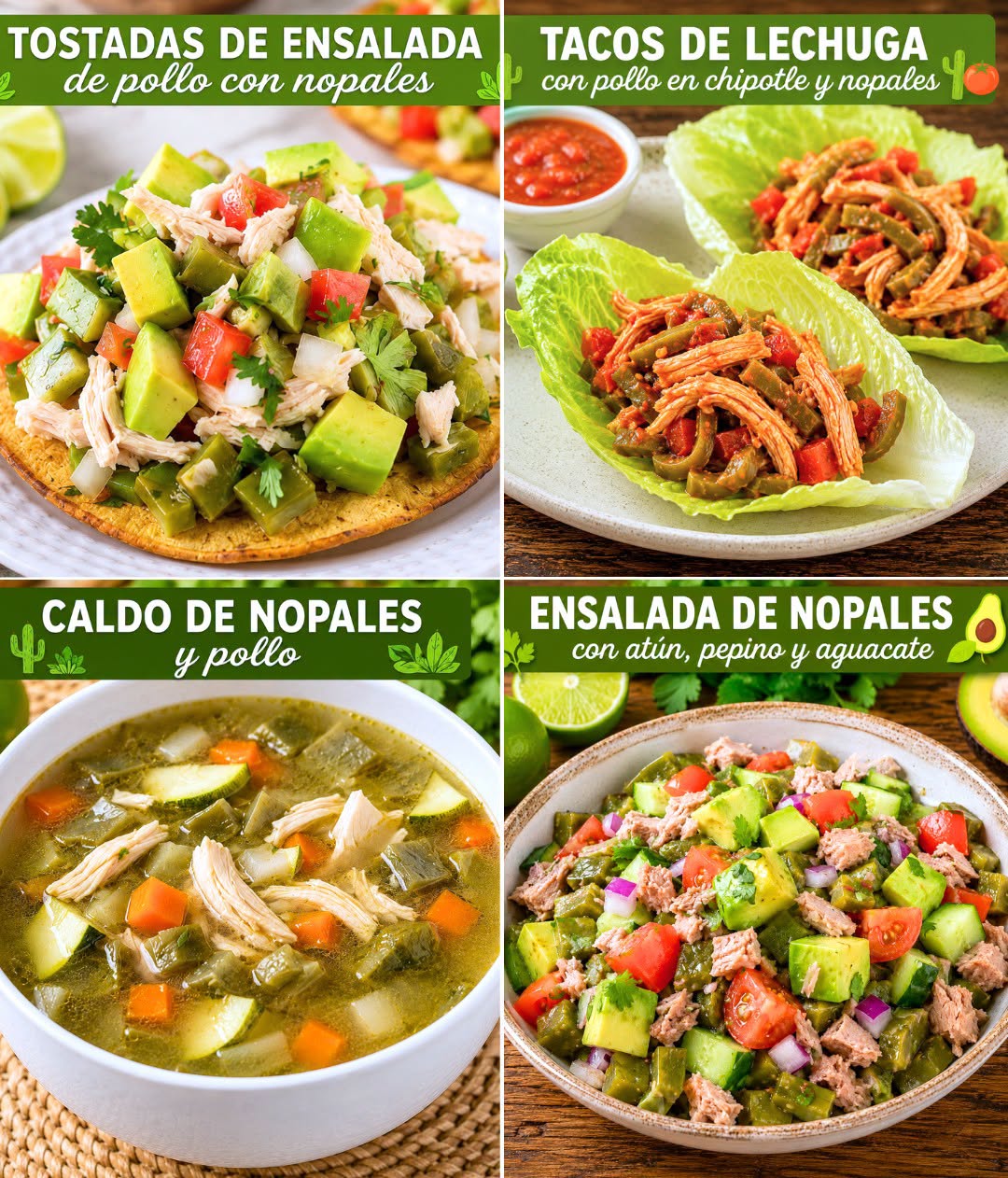 IDEAS DE CENAS CON NOPALES 🌵🥬🌿
