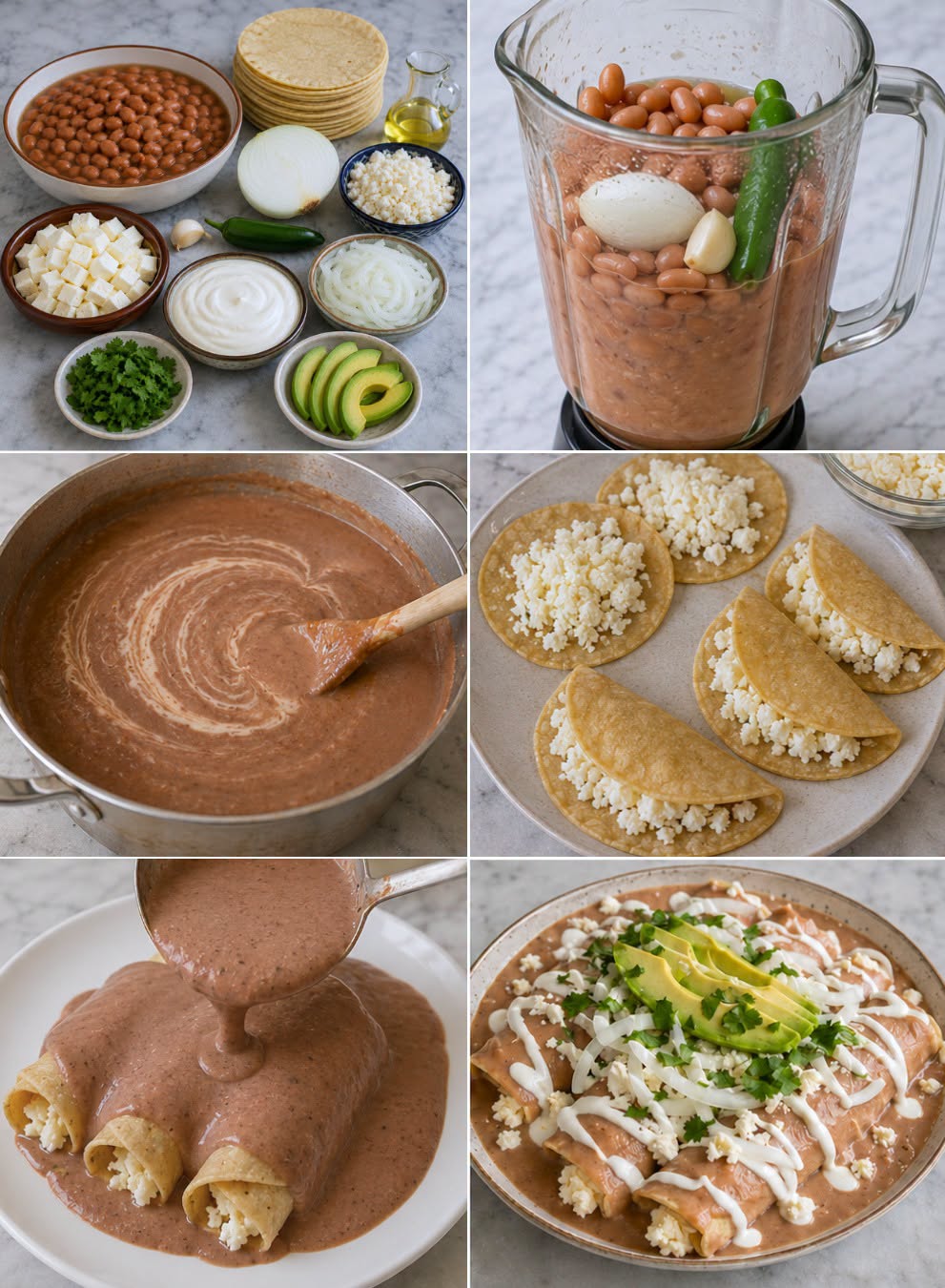 ENFRIJOLADAS RELLENAS DE QUESO PANELA