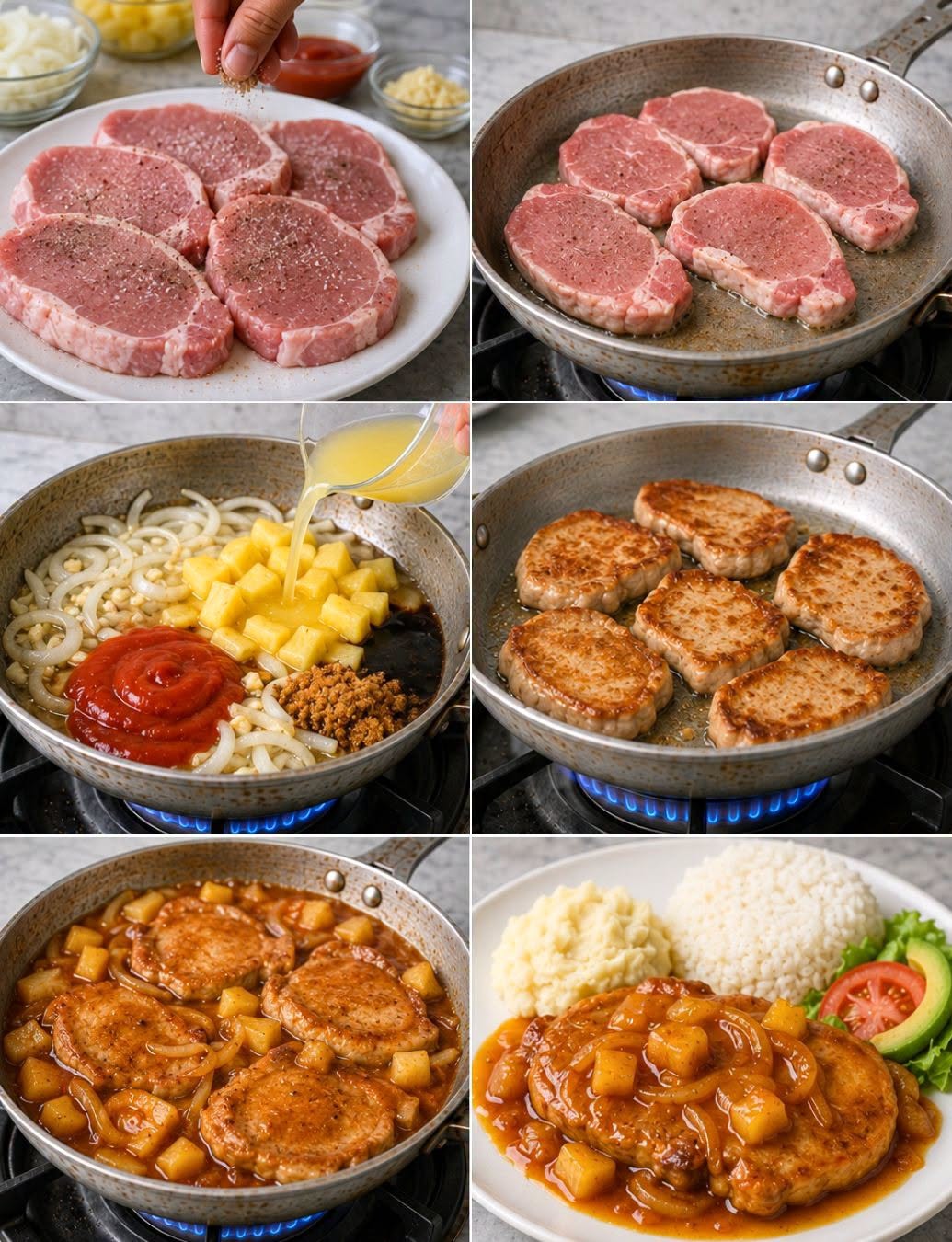 CHULETAS EN SALSA DE PIÑA 🍍🥩