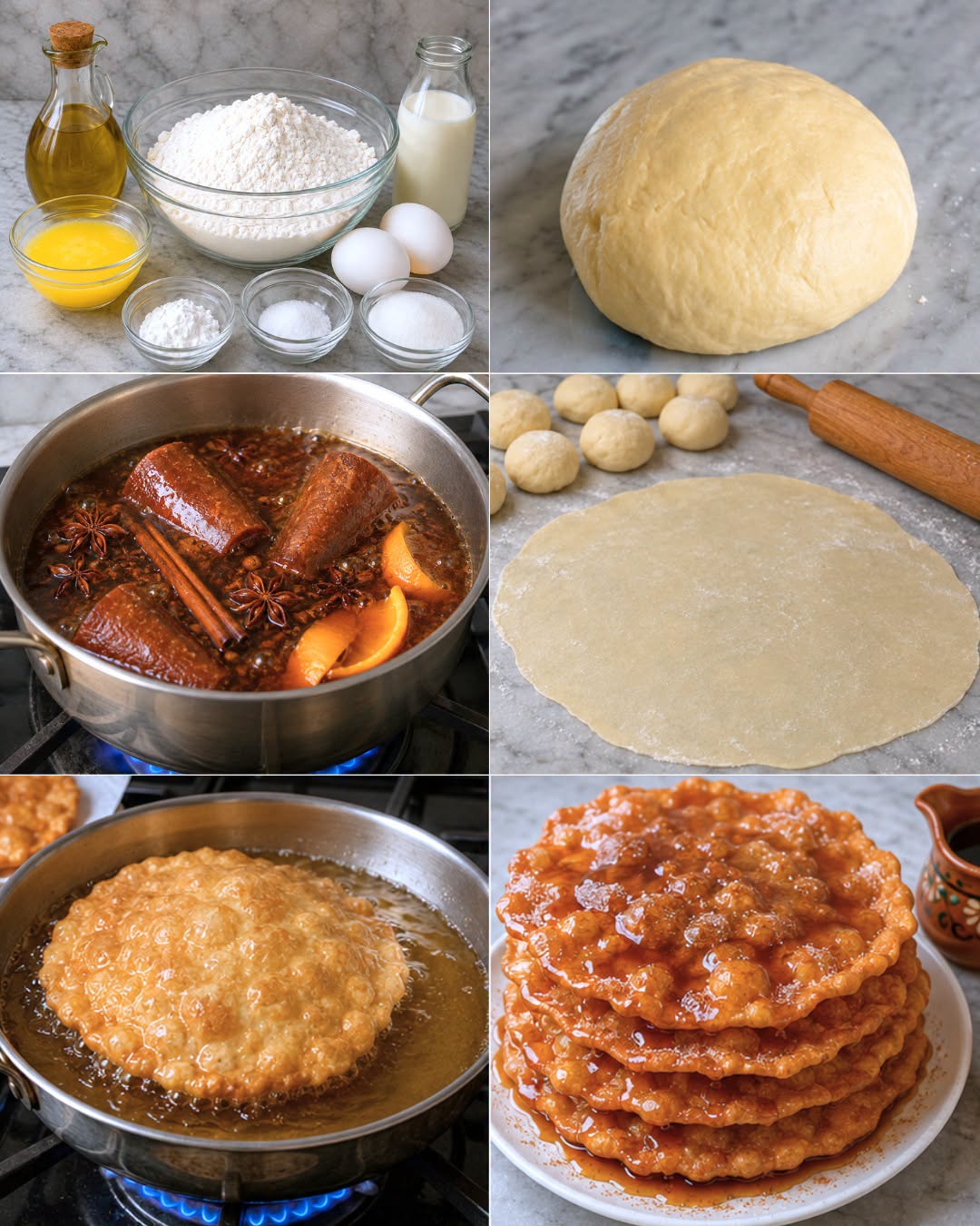 Buñuelos caseros con miel de piloncillo