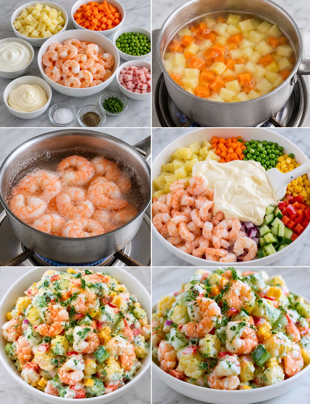 ENSALADA RUSA CON CAMARONES